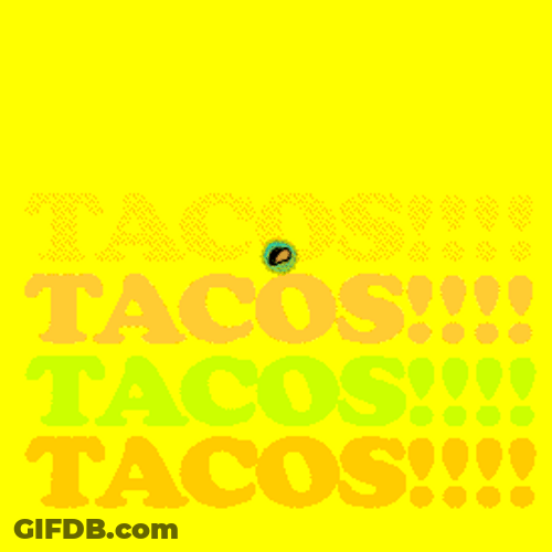 Tacos Animated Text Flashing Art GIF