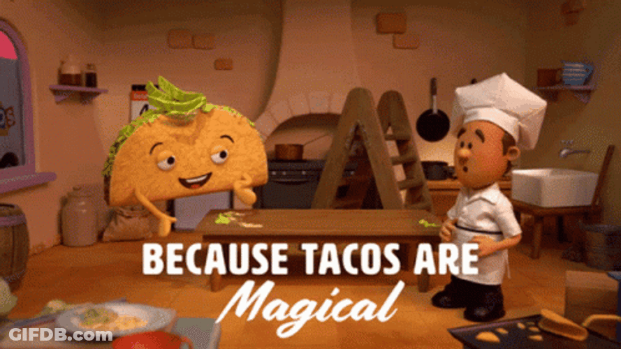 Tacos Magical Animated Clay Chef GIF