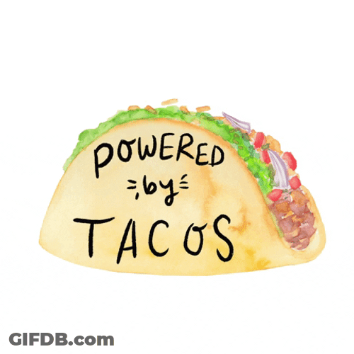 Tacos Power Snack Watercolor Art GIF