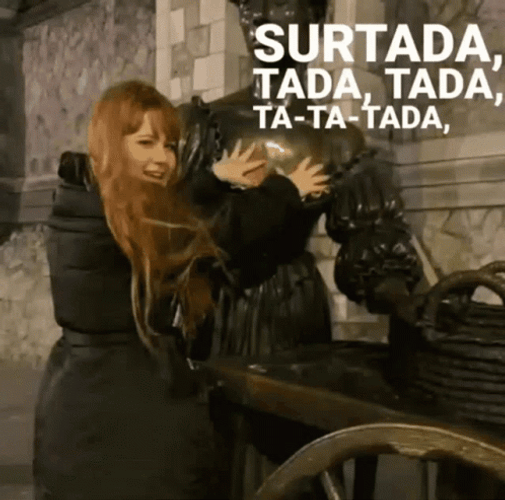 Tada Statue Funny Woman GIF