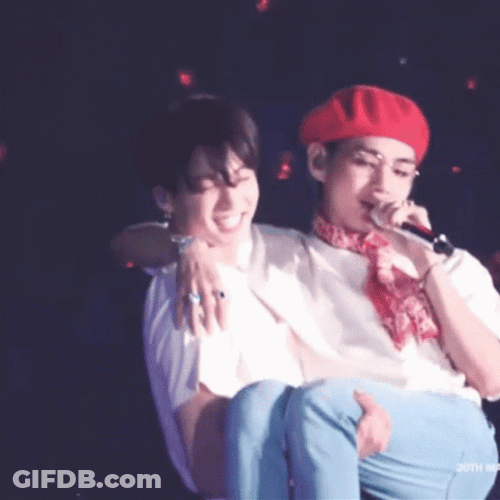 Taekook Carrying Kim Taehyung GIF