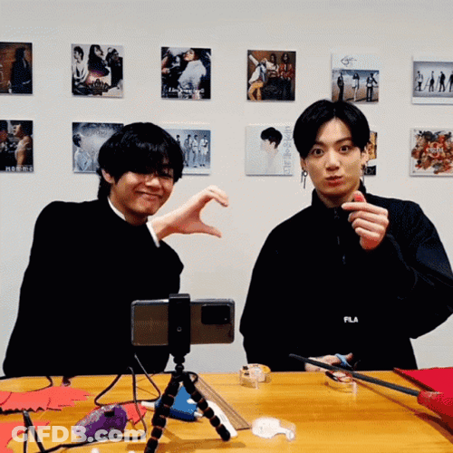 Taekook Hands Forming Heart Shape GIF
