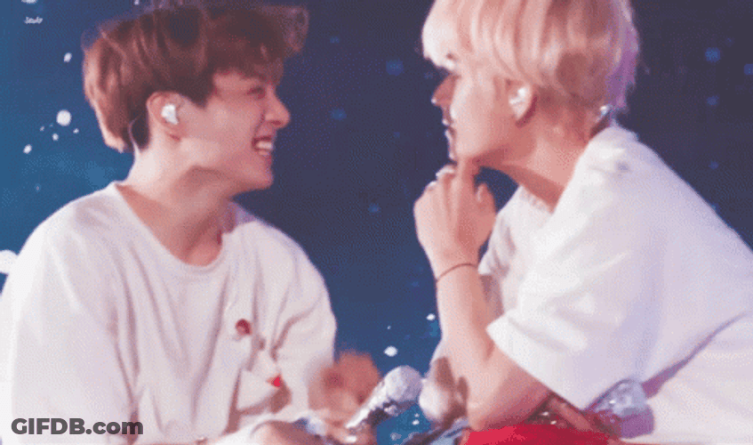 Taekook Laughing With Each Other GIF