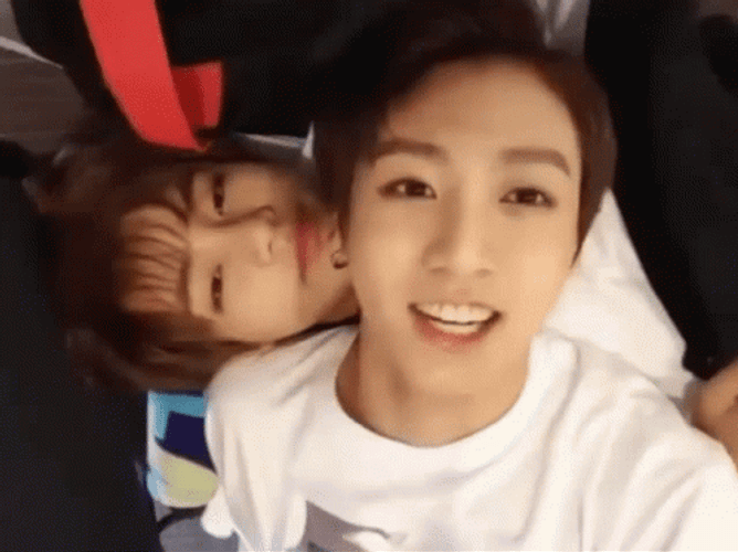 Taekook Leaning On Each Other GIF