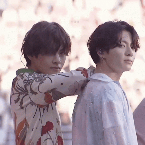 Taekook Looking To The Right GIF