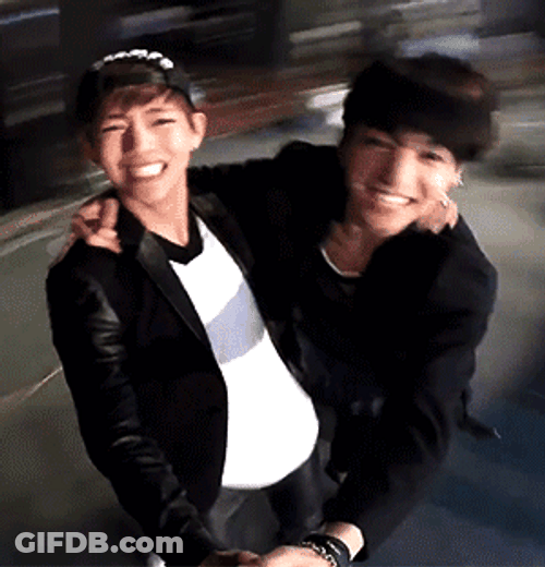 Taekook Spinning With Selfie Pod GIF
