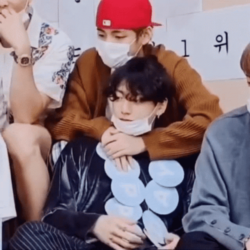 Taekook Sweet While Sitting GIF