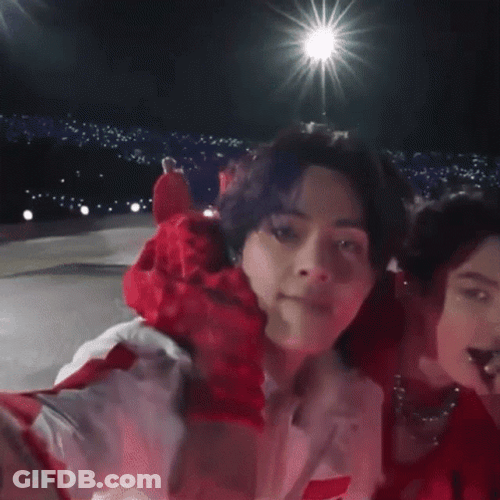 Taekook Using Microphones GIF