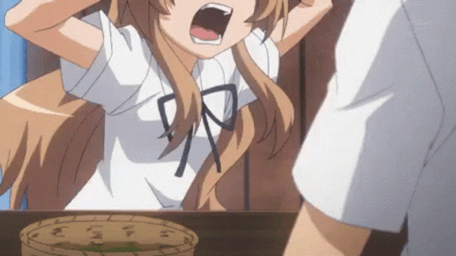Taiga Aisaka Angrily Pounding Table GIF