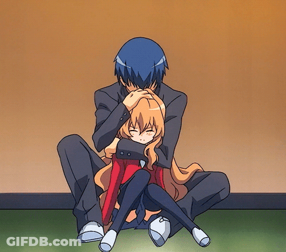 Taiga Aisaka Cuddling With Ryuji GIF