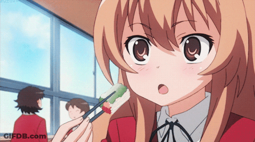 Taiga Aisaka Eating With Chopsticks GIF