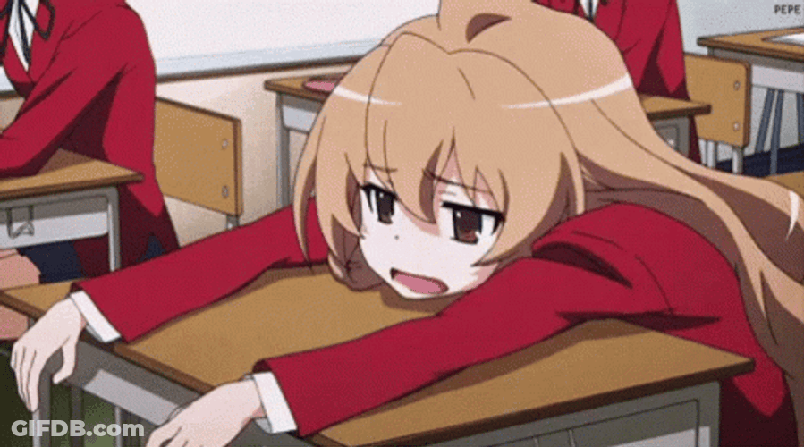 Taiga Aisaka Sleeping In School GIF