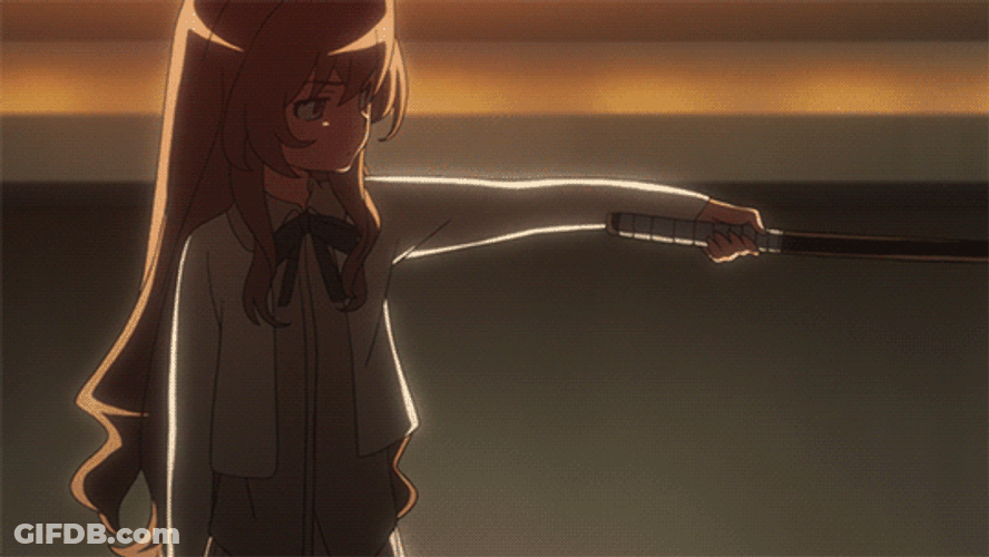 Taiga Aisaka Wielding Samurai GIF