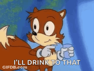 Tails Drinking Water From Glass GIF