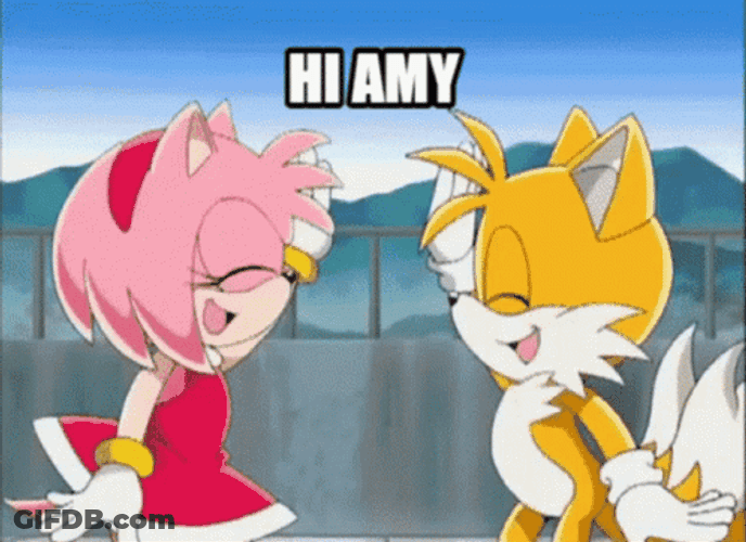 Tails High Five With Amy GIF