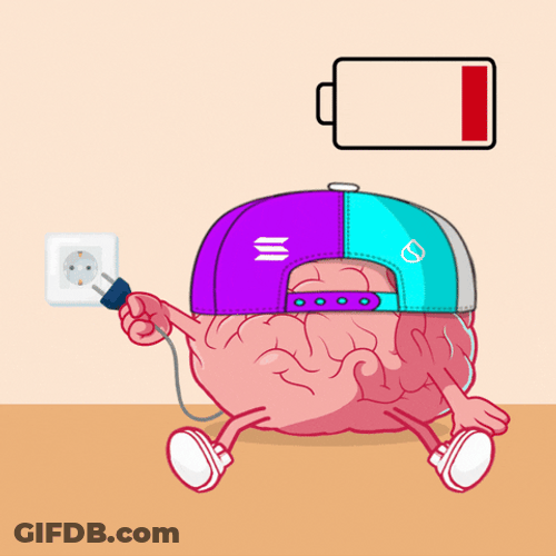 Take A Break Animated Brain Charging Itself GIF
