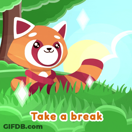 Take A Break Animated Raccoon Relaxing GIF