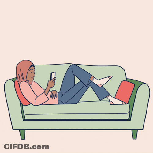 Take A Break Woman Lying On Couch GIF
