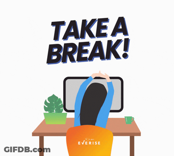 Take A Break Woman Stretching Her Arms GIF