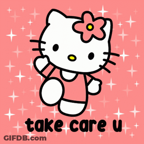Take Care Hello Kitty Glitters GIF