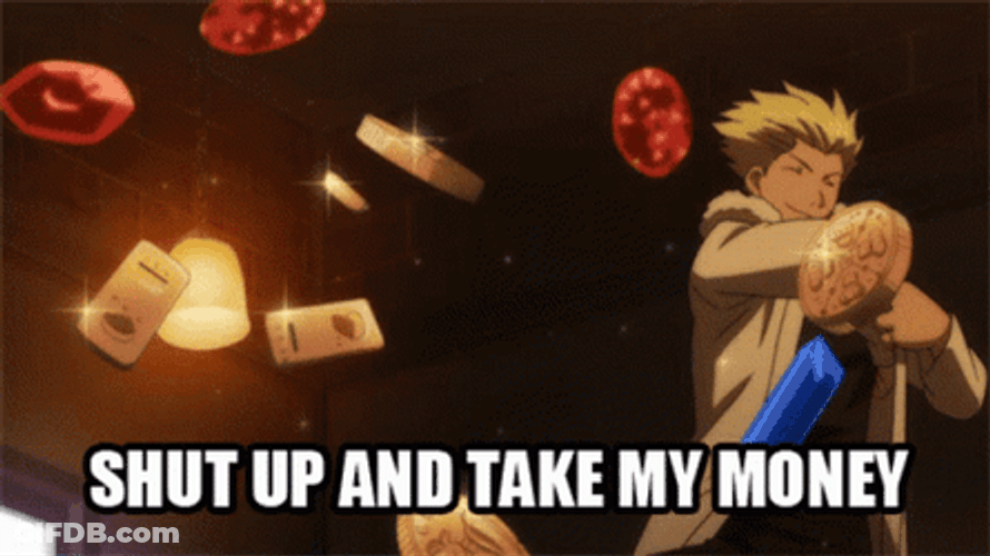 Take My Money Anime With Diamonds GIF