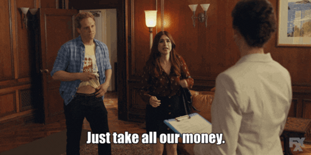 Take My Money People Panic GIF