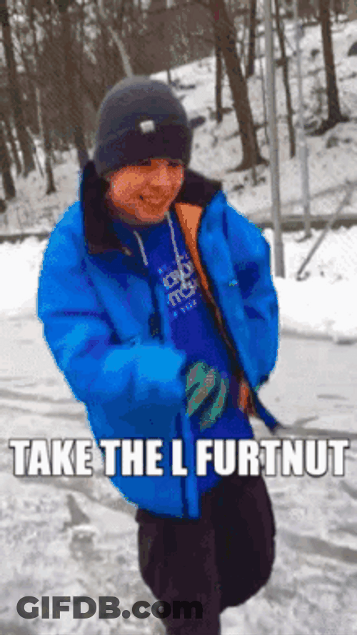 Take The L Loser Dance Winter Snow Meme GIF