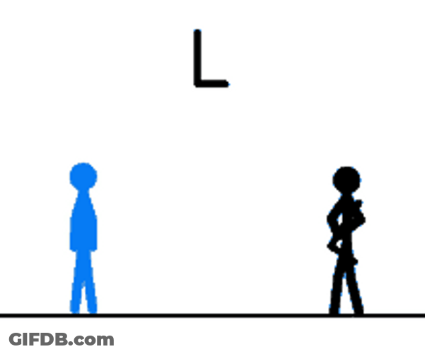 Take The L Loser Throw Stick Man Pivot GIF