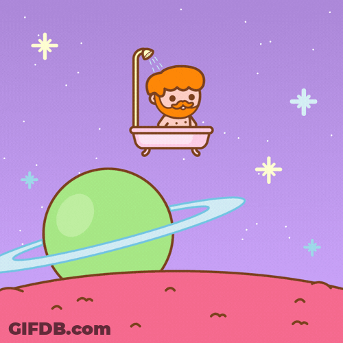 Taking Bath Outside Saturn GIF