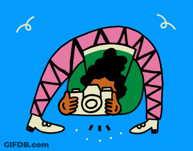 Taking Picture Bent Forward Cartoon GIF