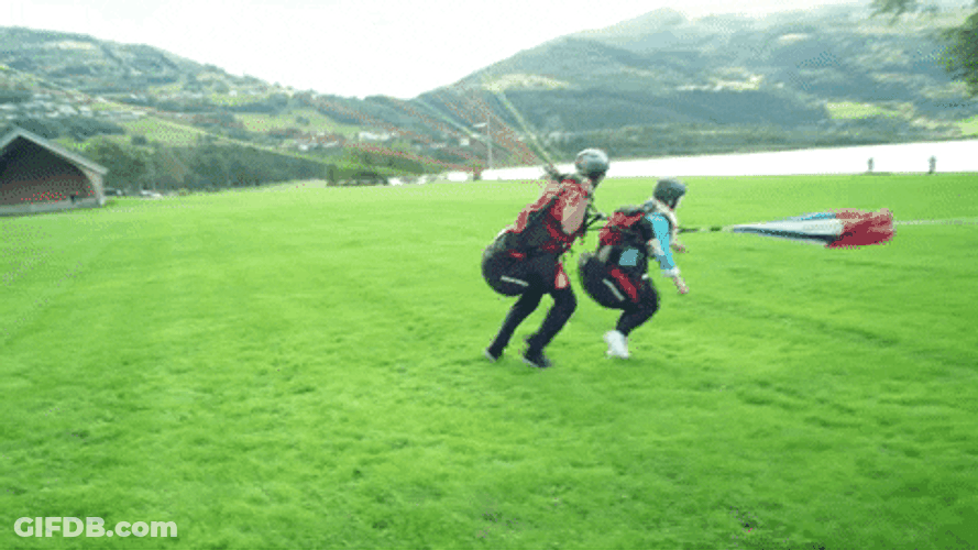 Taking The Run For Paragliding GIF