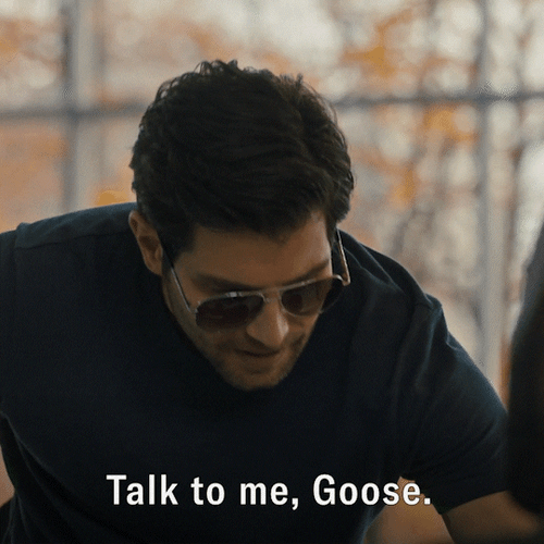 Talk To Me Goose Taking Off Shades GIF
