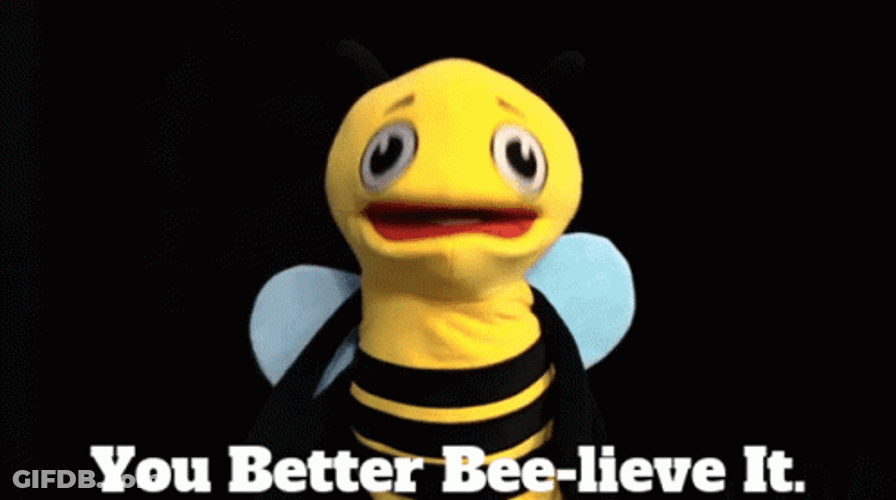 Talking Bee Mascot GIF