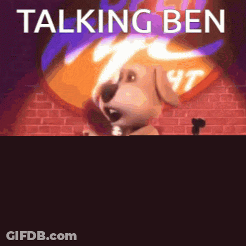 Talking Ben Cartoon Dog Singing GIF
