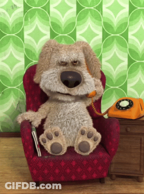 Talking Ben Dog Hang Up Phone GIF