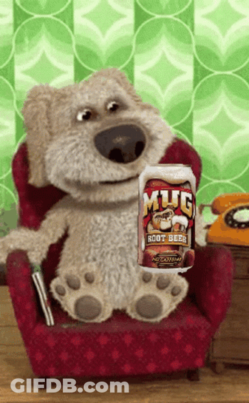 Talking Ben Indulging Root Beer GIF