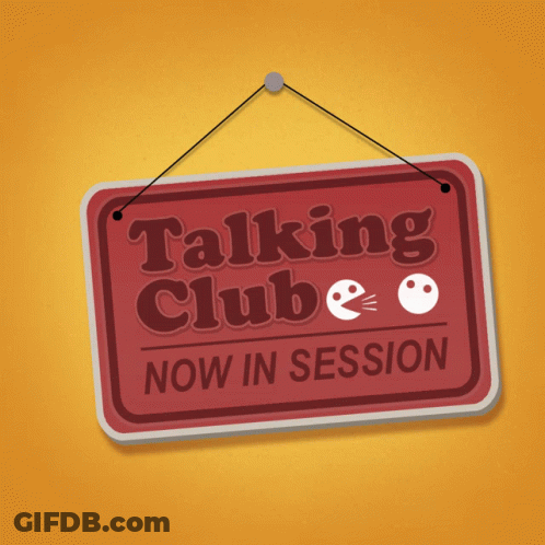 Talking Club Now In Session Sign GIF