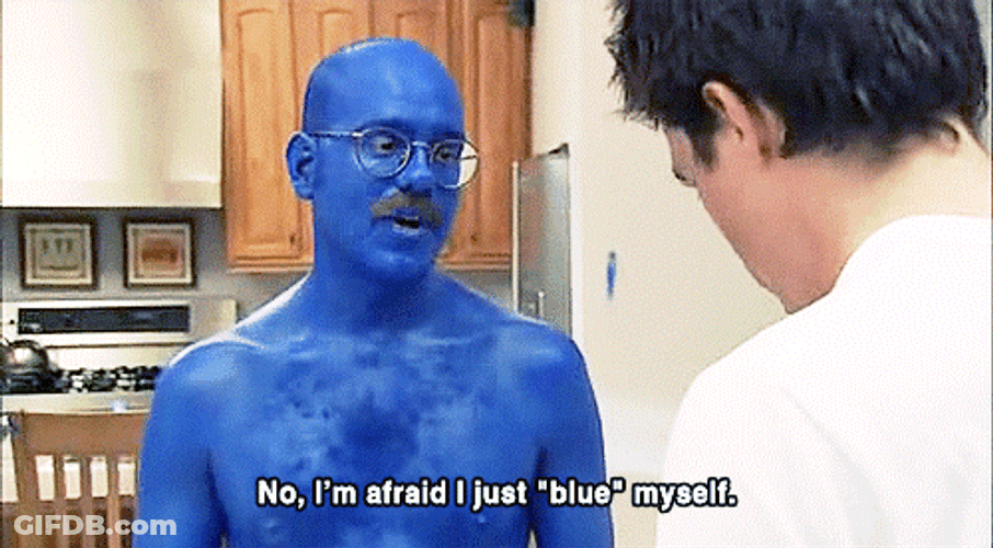 Talking Guy With Blue Body GIF