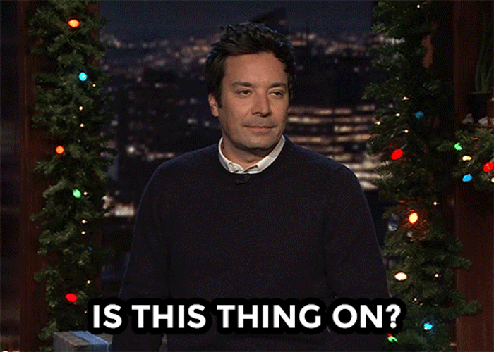 Talking Person Jimmy Fallon Having Invisible Microphone GIF