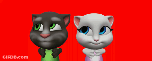 Talking Tom And Angela Standing GIF