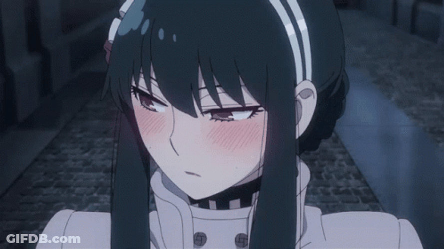 Talking Yor Forger Blushing Anime GIF