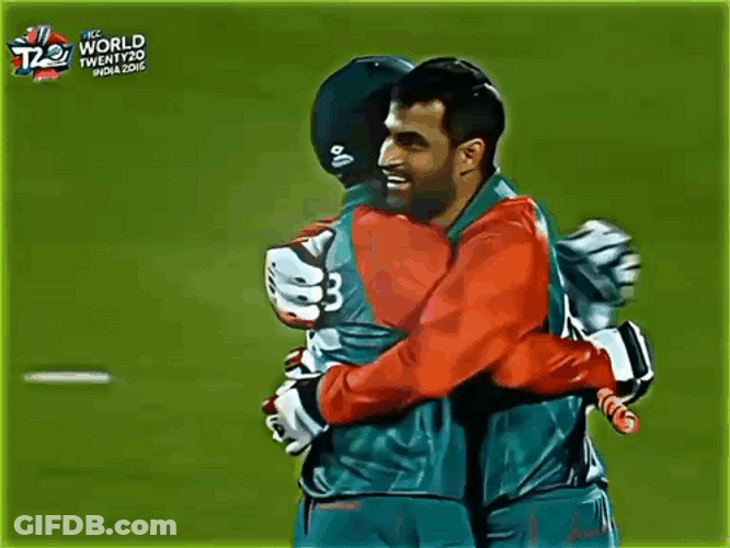 Tamim Iqbal Hugging Teammate GIF