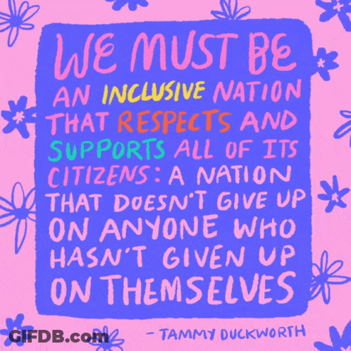 Tammy Duckworth Quote On Pink Background GIF
