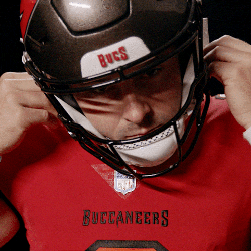 Tampa Bay Buccaneers Baker Mayfield Fixing Helmet GIF