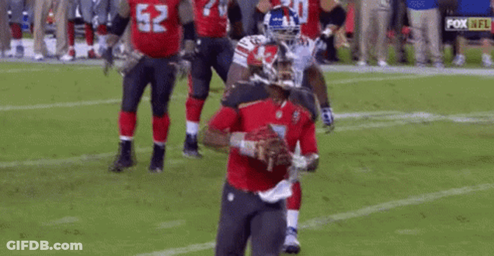 Tampa Bay Buccaneers Diving To Touchdown Zone GIF