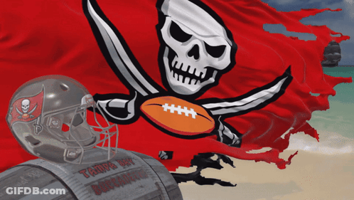 Tampa Bay Buccaneers Helmet And Red Flag GIF
