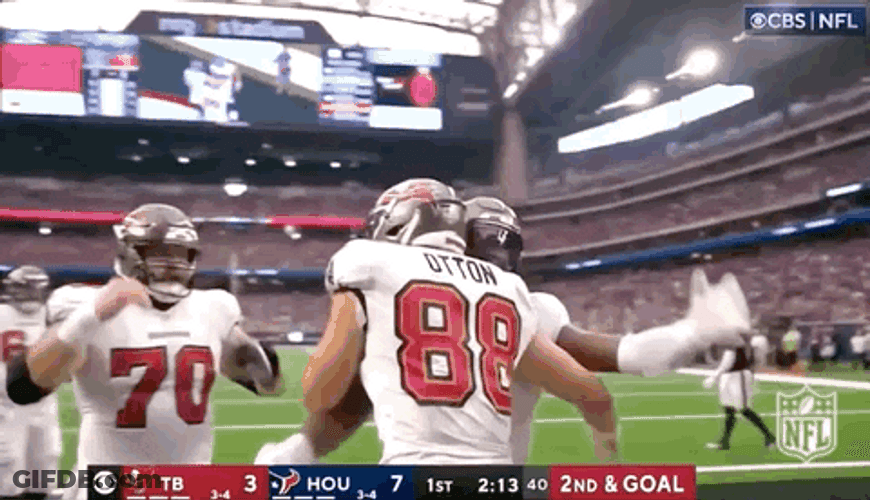 Tampa Bay Buccaneers Praising Cade Otton GIF