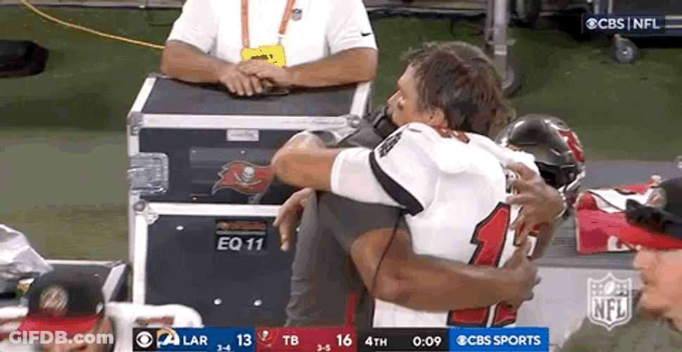 Tampa Bay Buccaneers Tom Brady Hugging A Man GIF
