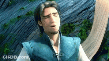 Tangled Character With Eyes Closed And Long Hair GIF