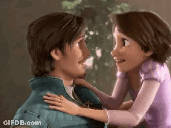 Tangled Hug Kissing GIF